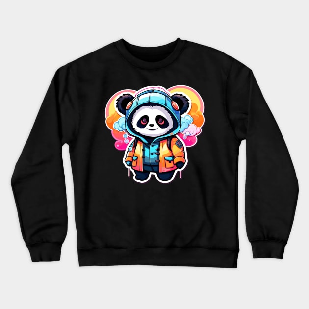 Panda Illustration Crewneck Sweatshirt by FluffigerSchuh